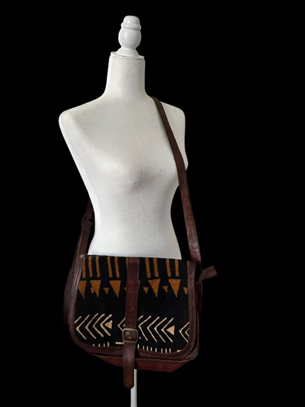 ASOS African-Inspired Print Bag – Leather Crossbody / Shoulder Bag